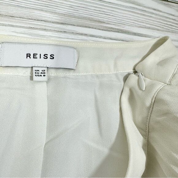 REISS ISIDORA PLEATED MIDI IVORY SKIRT 8 - Picture 5 of 9